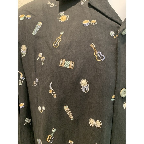 2008 Nat Nash "Without Care" Embroidered Men's Silk Shirt Size M (#B300) - Picture 2 of 7